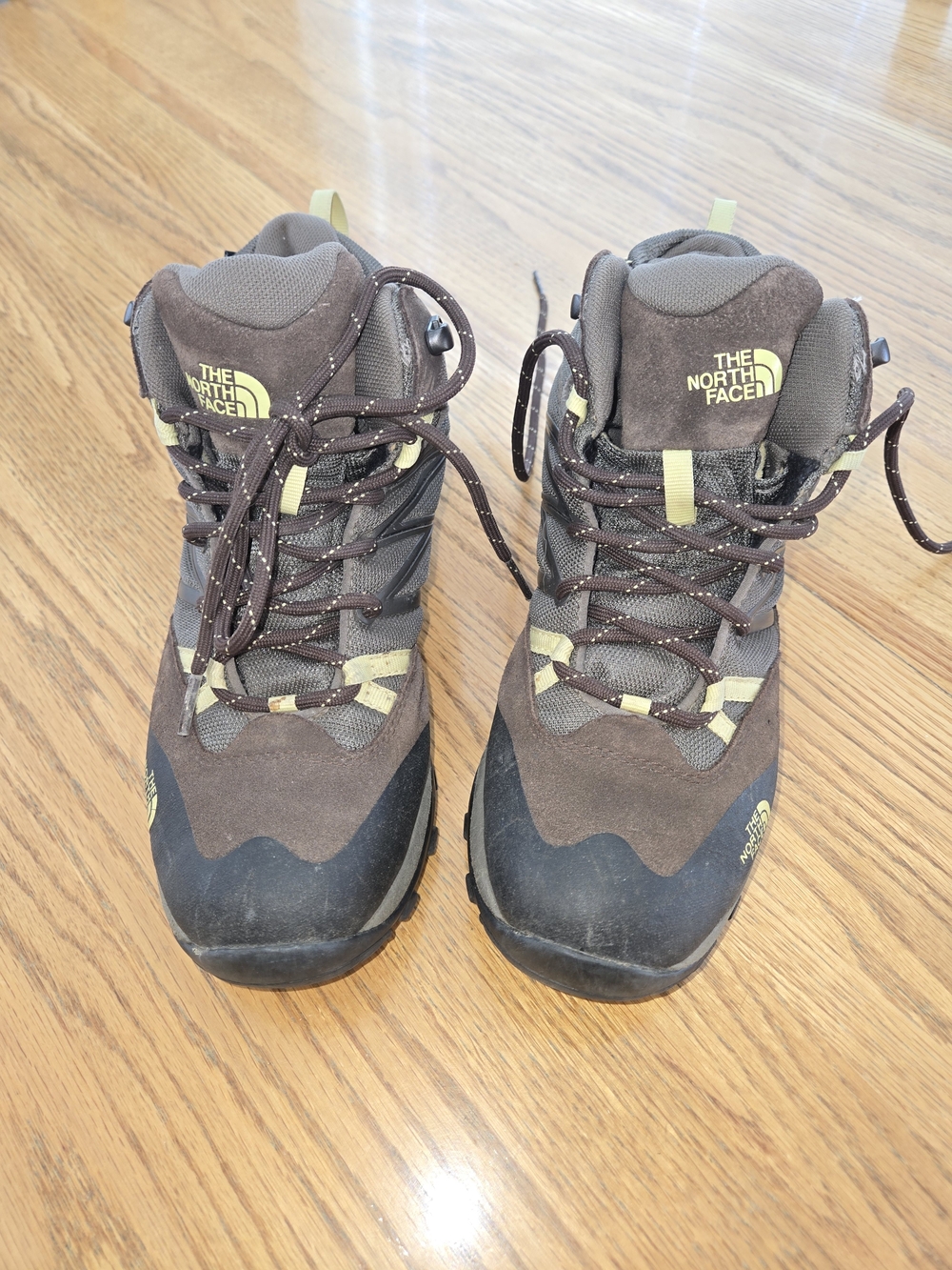 The North Face Brown and Yellow Women's Lace-Up Hiking Boots 7.5